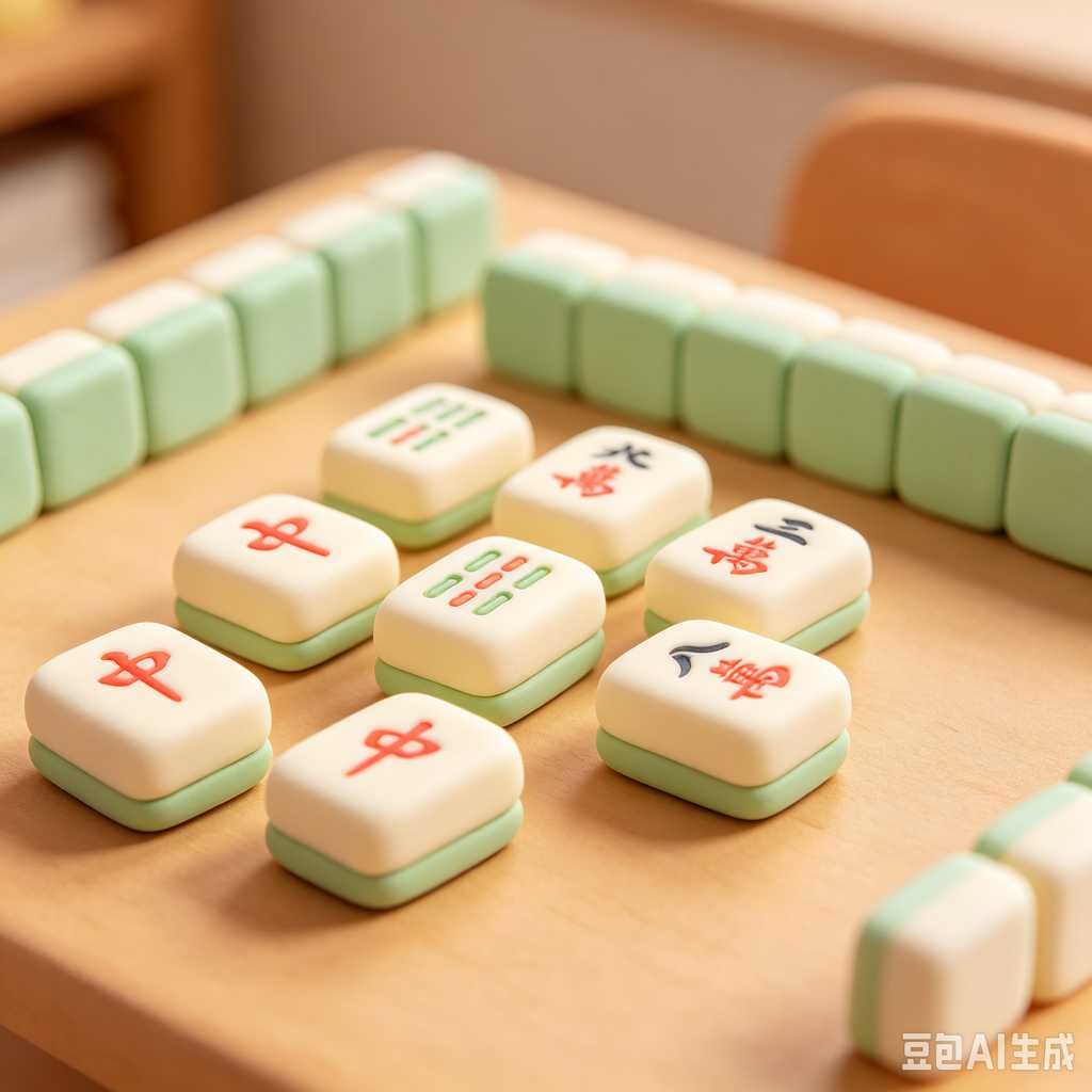 mini mahjong tiles keychain